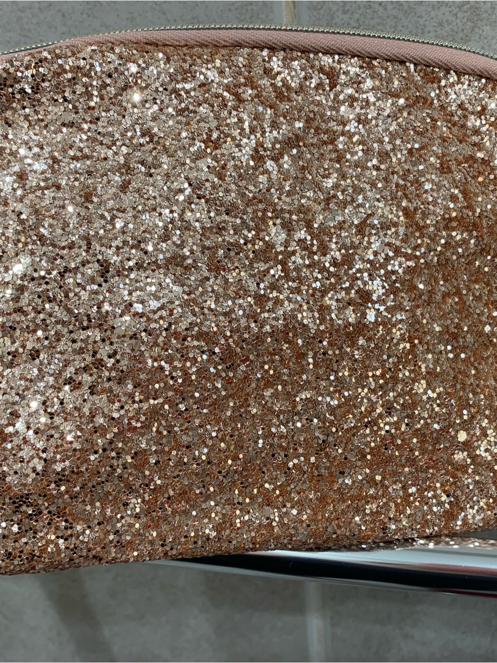 Lancome Rose Gold Glitter Cosmetic Pouch - Picture 4 of 7